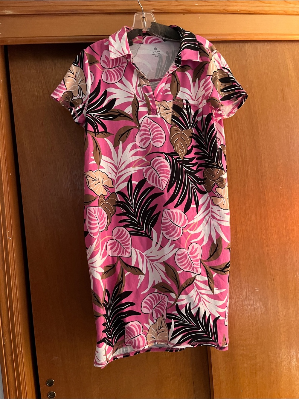 Talbots Pink Tropical Print Polo Mini Dress sz PL